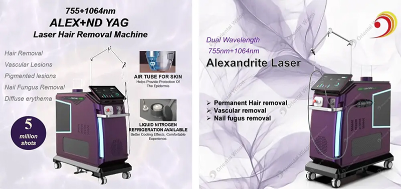 Alexandrite Nd Yag:Triệt lông bằng laser không đau