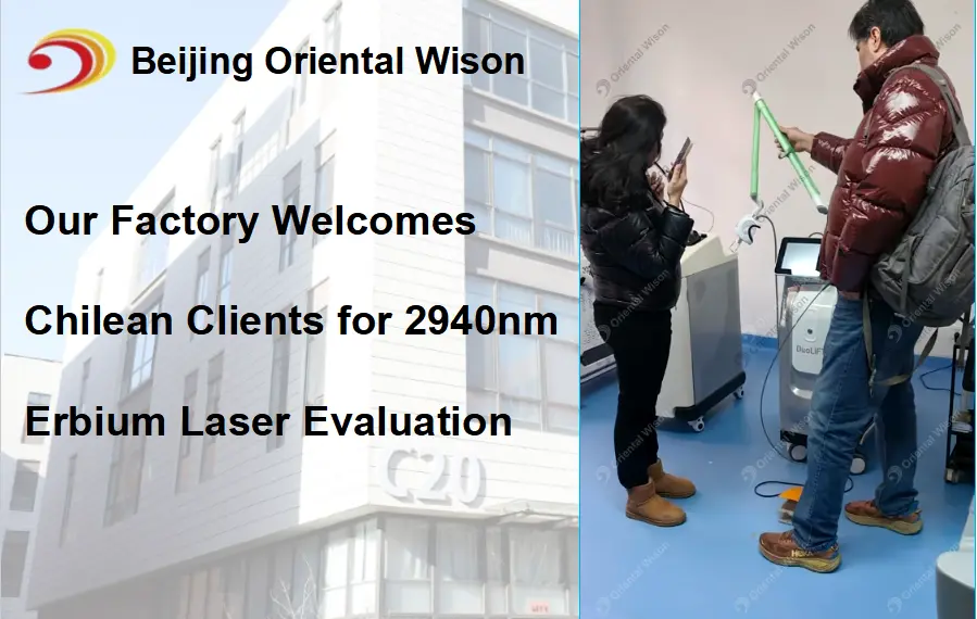 Khách hàng Chile tham quan nhà máy, thử nghiệm Laser Erbium 2940nm
